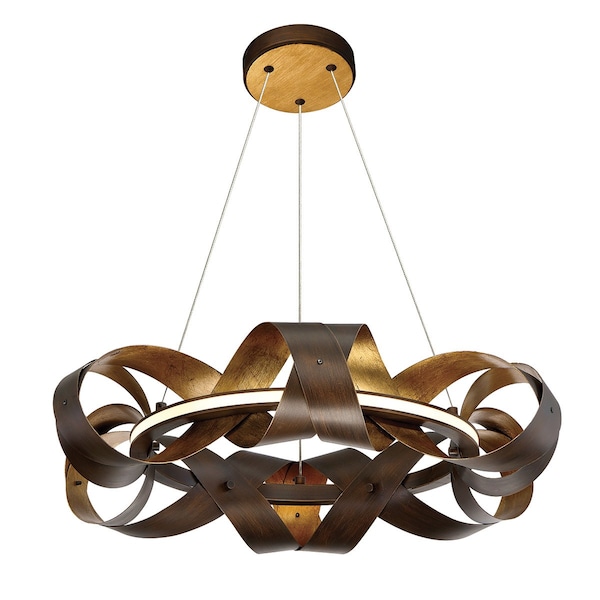 Eurofase Banderia Transitional LED Chandelier, 1-Light, 2200 Lumens, Bronze/Gold/Bronze 30081-017 - main